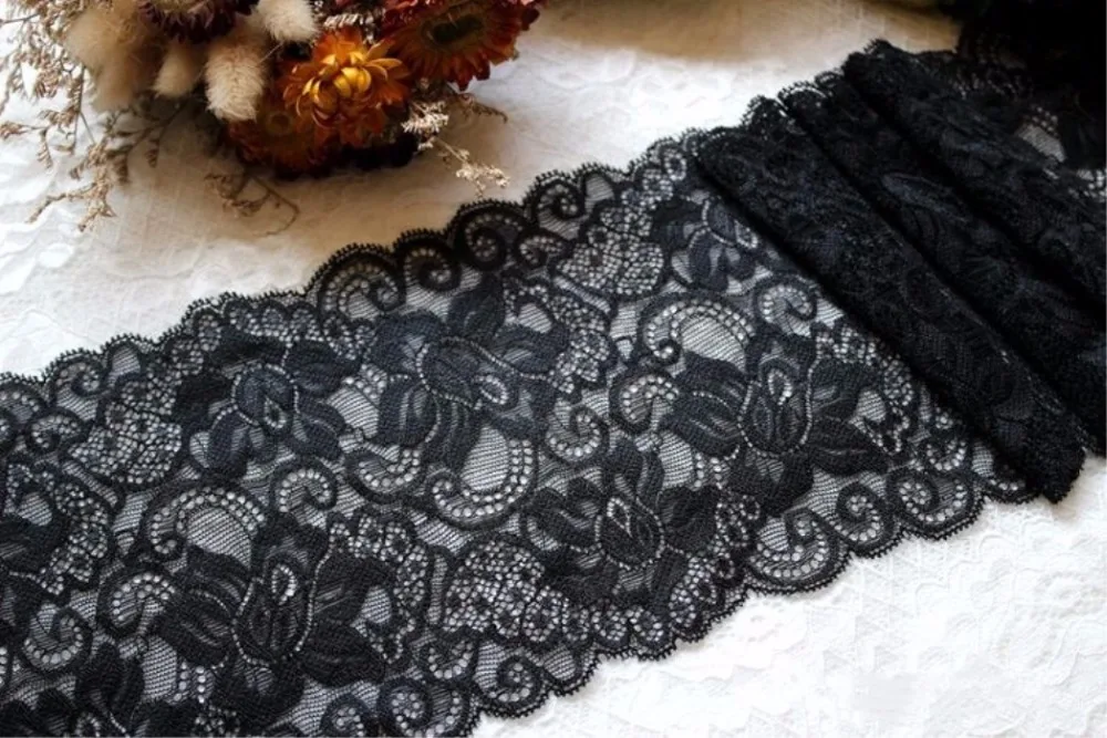 3 yards /lot Exquisite stretch elastic lace hand DIY clothing dress skirt collar collar splicing lace accessories wide 15CM
3 yards /lot Exquisite stretch elastic lace hand DIY clothing dress skirt collar collar splicing lace accessories wide 15CM