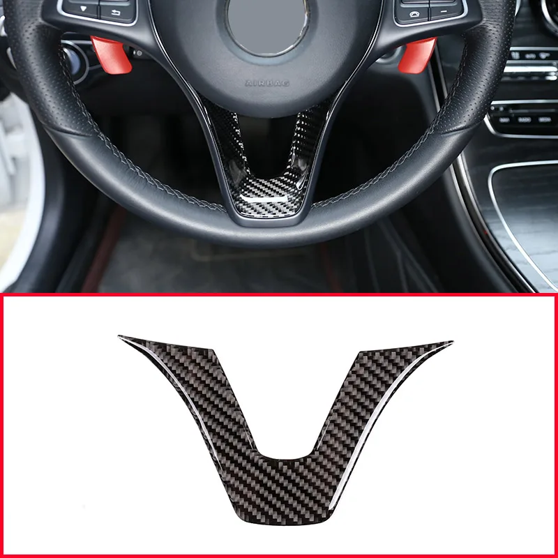 Real Carbon Fiber Car Steering Wheel U Shape Stickers For Mercedes Benz GLC C Class W205 X253 2015-2019 Accessories
Real Carbon Fiber Car Steering Wheel U Shape Stickers For Mercedes Benz GLC C Class W205 X253 2015-2019 Accessories