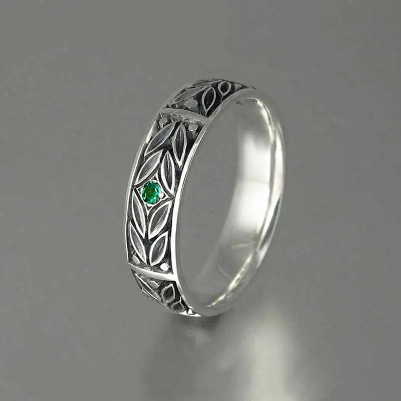 Huitan Retro Anniversary Gift Ring For Women With Vintage Leaves Engraved With One Tiny Green Cubic Zircon Stone Finger Rings
Huitan Retro Anniversary Gift Ring For Women With Vintage Leaves Engraved With One Tiny Green Cubic Zircon Stone Finger Rings