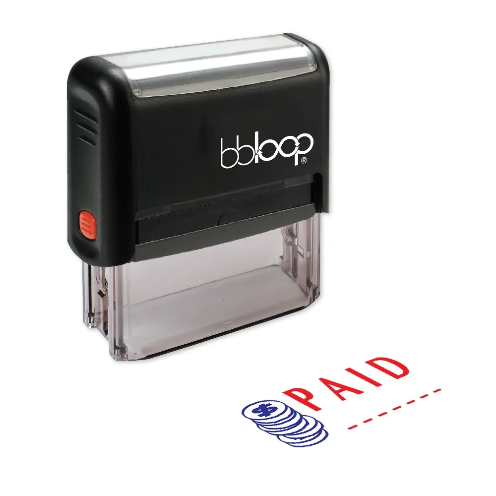 BBloop "PAID" W/Coin Illustration Self-Inking Stamp, Rectangular, Laser Engraved, RED
BBloop "PAID" W/Coin Illustration Self-Inking Stamp, Rectangular, Laser Engraved, RED