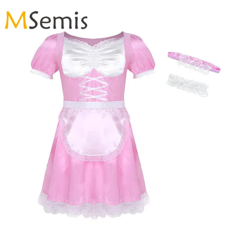 3Pcs Mens Sissy Maid Uniform Maid Sissy Dress for Gay Cosplay Costume Outfit Fancy Dress Satin Dress with Choker and Headband
3Pcs Mens Sissy Maid Uniform Maid Sissy Dress for Gay Cosplay Costume Outfit Fancy Dress Satin Dress with Choker and Headband