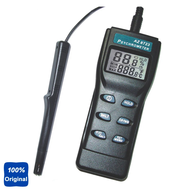 Handheld RS232 Temperature Humidity Meter Hygro-thermometer with Dual Display AZ-8721
Handheld RS232 Temperature Humidity Meter Hygro-thermometer with Dual Display AZ-8721
