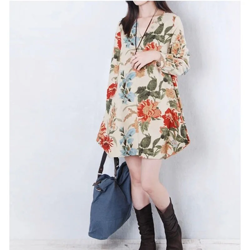 women dress long sleeves vestidos V collar loose printing 2018 America and Europe new styleYH0003
women dress long sleeves vestidos V collar loose printing 2018 America and Europe new styleYH0003