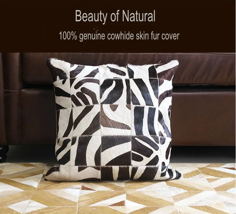 Square cowhide fur pillow cushion with core , natural color hand made real cow leather throw for furniture upholstery 45*45cm
Square cowhide fur pillow cushion with core , natural color hand made real cow leather throw for furniture upholstery 45*45cm