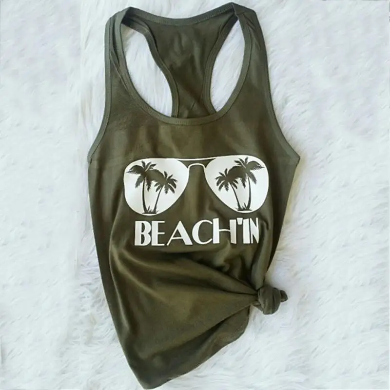 Plus Size Tank Tops Fashion Ladies Letter Print Summer Women 3XL Tank Tops Beach'in Glasses O-Neck Tank Oversize Tanks Top Tees
Plus Size Tank Tops Fashion Ladies Letter Print Summer Women 3XL Tank Tops Beach'in Glasses O-Neck Tank Oversize Tanks Top Tees