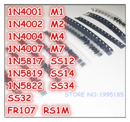 9kinds*20pcs=180pcs/lot SMD diode package / M1 M2 M4 M7 SS12 SS14 SS34 SS54 FR107
9kinds*20pcs=180pcs/lot SMD diode package / M1 M2 M4 M7 SS12 SS14 SS34 SS54 FR107