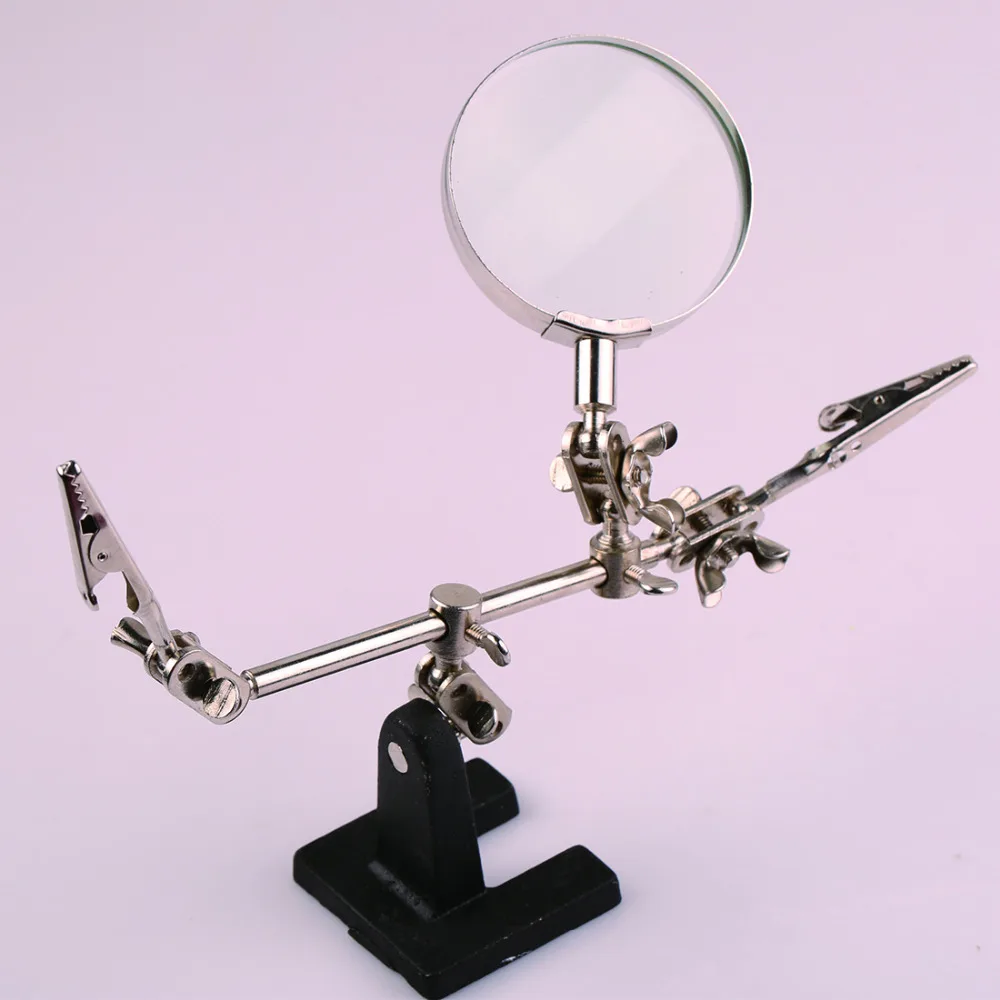 Good 60mm 5X Third Hand Soldering Iron Stand Helping Clamp Vise Clip Tool Magnifying Glass wholesale Electronic Appliance Repair
Good 60mm 5X Third Hand Soldering Iron Stand Helping Clamp Vise Clip Tool Magnifying Glass wholesale Electronic Appliance Repair