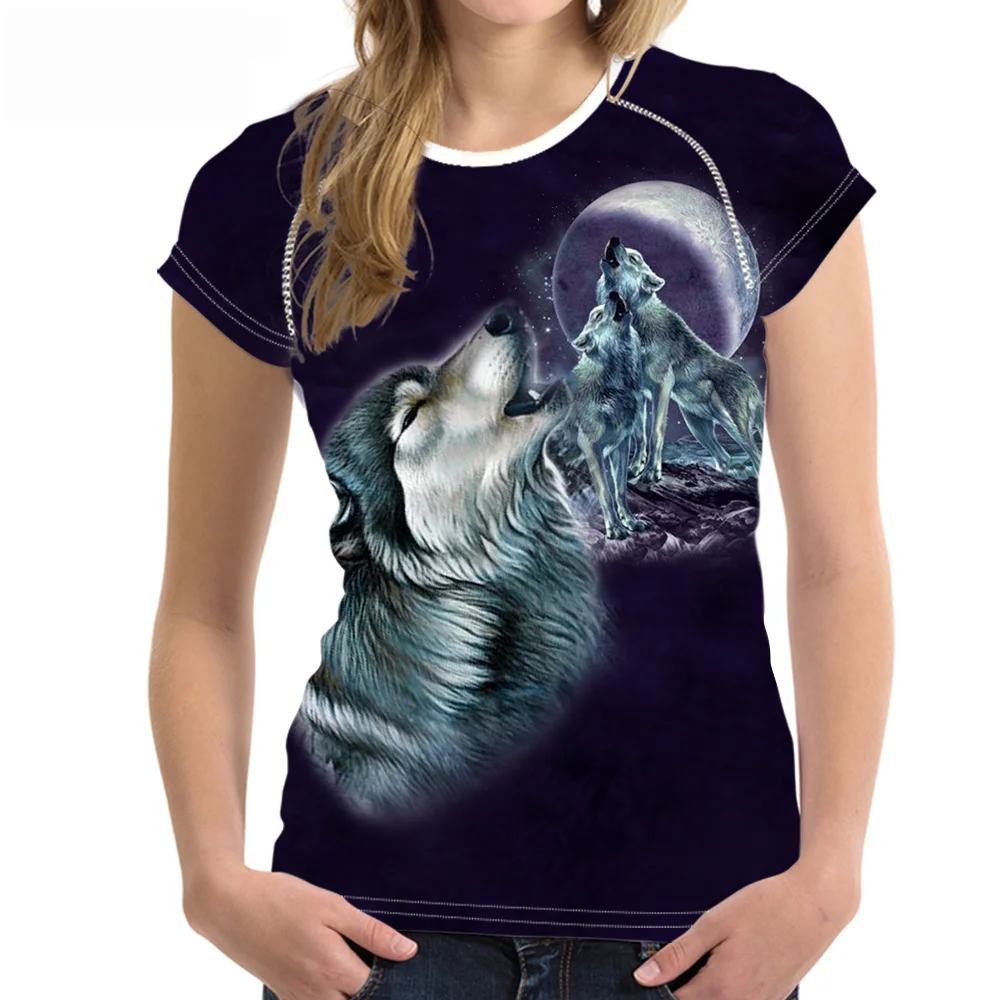 FORUDESIGNS 2019 Fashion Women T-Shirt 3D Wolf Print Tee shirt O-neck Harajuku Style Short Sleeve Tees Top
FORUDESIGNS 2019 Fashion Women T-Shirt 3D Wolf Print Tee shirt O-neck Harajuku Style Short Sleeve Tees Top