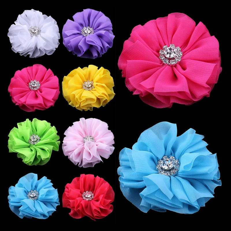 4pcs/lot 6.5cm 15colors Ruffled Ballerina Chiffon Hair Flower With Rhinestone Button Artificial Fabric Flowers For Headbands
4pcs/lot 6.5cm 15colors Ruffled Ballerina Chiffon Hair Flower With Rhinestone Button Artificial Fabric Flowers For Headbands
