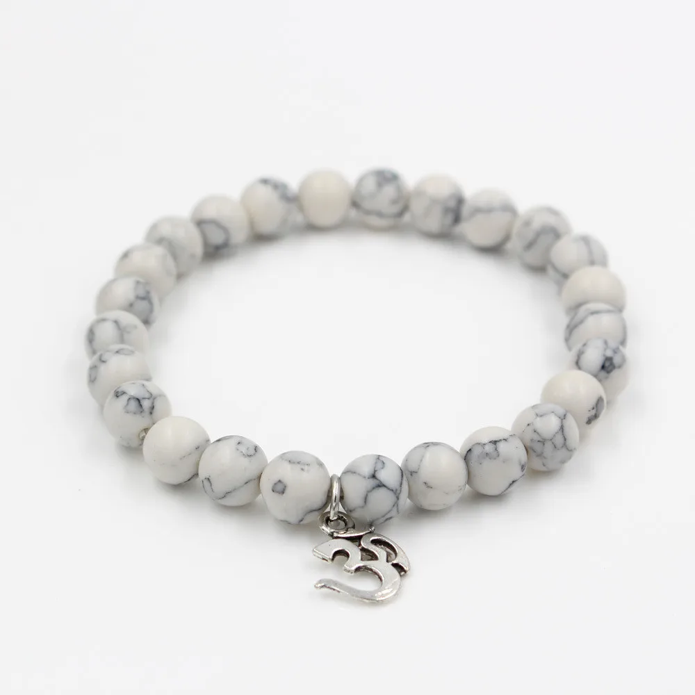 Wholesale Yoga OM Charm Bracelet Fashion Women's White Howlite Beads Bracelet Hand Beaded One Circle Wrap Bracelets 8MM
Wholesale Yoga OM Charm Bracelet Fashion Women's White Howlite Beads Bracelet Hand Beaded One Circle Wrap Bracelets 8MM