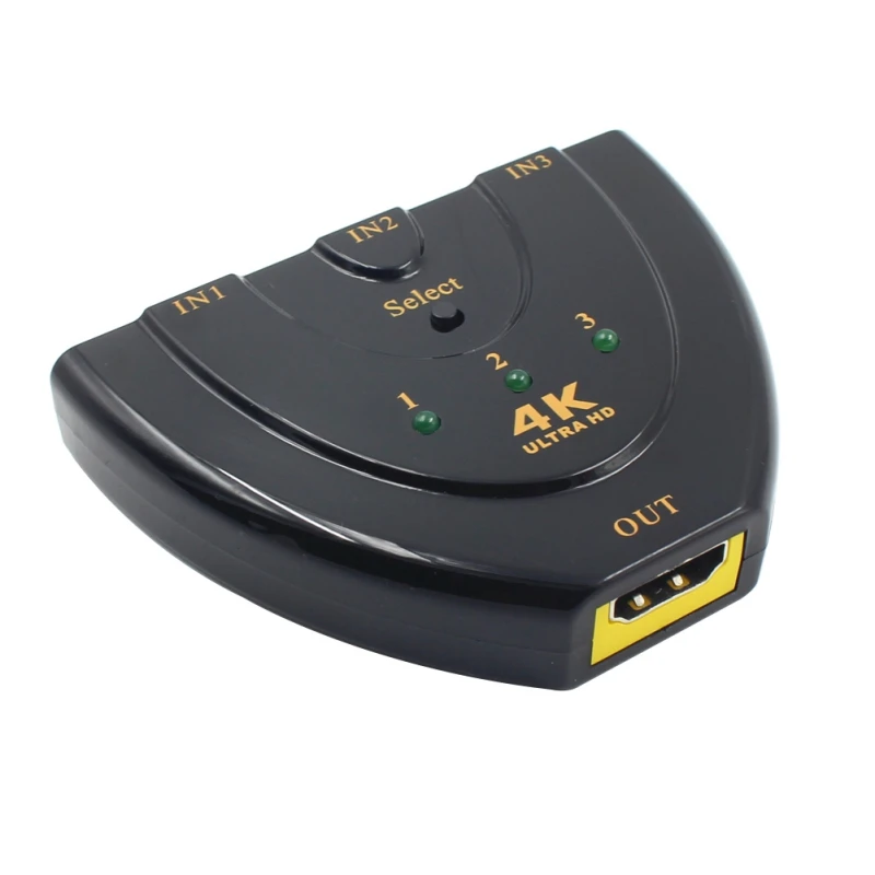 3 порта HDMI переключатель 1.4b 4K Коммутатор сплиттер в 1 выходной порт концентратор