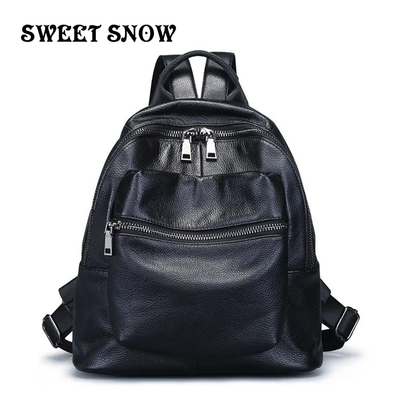 Милый зимний рюкзак черная воловья женская сумка на плечо mochila Женская