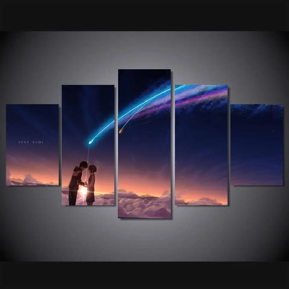 Romantic Fireworks Under The Night Sky HD Anime Canvas Painting Living Room Bedroom Home Decoration Poster Wall Art Picture | Дом и сад