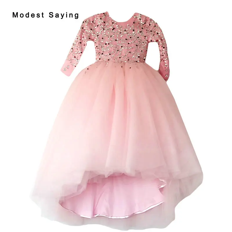 Real Lovely Pink Ball Gown Long Sleeve Beaded Flower Girl Dresses 2017 Ankle-Length kids girl pageant vestido de daminha XF22
Real Lovely Pink Ball Gown Long Sleeve Beaded Flower Girl Dresses 2017 Ankle-Length kids girl pageant vestido de daminha XF22