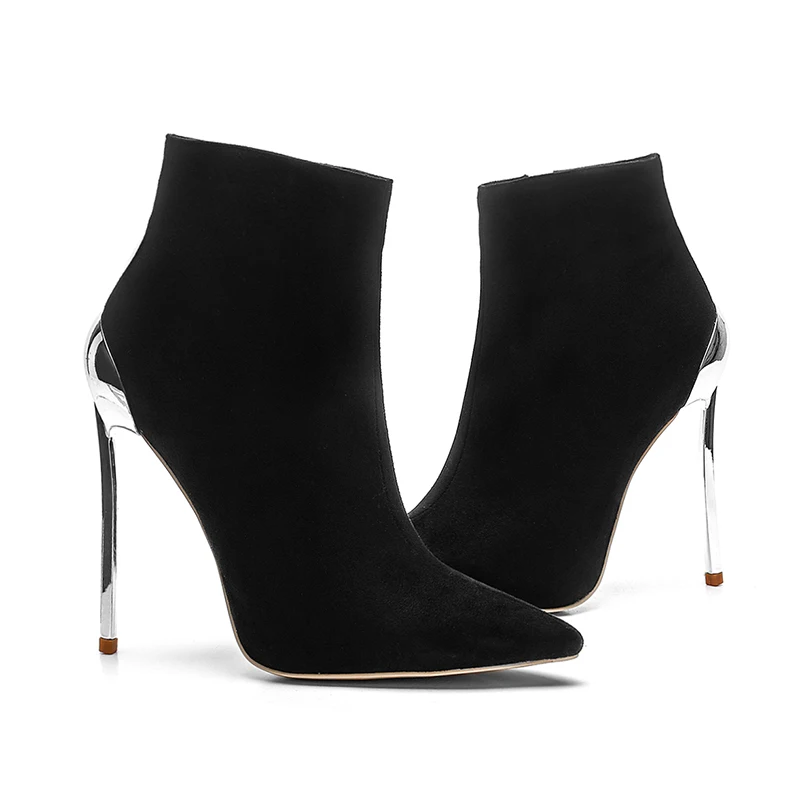 ISNOM Occident High Heels Ankle Women Boots Flock Pointed Toe Footwear Stretch Booties 2018 New Strange Style Female Shoes
ISNOM Occident High Heels Ankle Women Boots Flock Pointed Toe Footwear Stretch Booties 2018 New Strange Style Female Shoes
