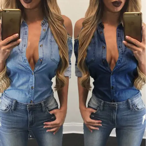 Women Long Sleeve Jeans Button Pockets Decoration Shirt Blue Denim Blouse Top Two Color Options S-XL
Women Long Sleeve Jeans Button Pockets Decoration Shirt Blue Denim Blouse Top Two Color Options S-XL