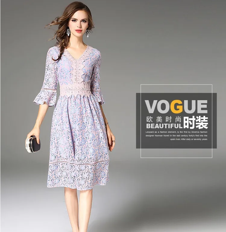 High Quality Summer Women Elegant Dresses Lady Hollow Lace Half Sleeve Knee O Neck Office Lady Dress Retro Vestidos 3029
High Quality Summer Women Elegant Dresses Lady Hollow Lace Half Sleeve Knee O Neck Office Lady Dress Retro Vestidos 3029