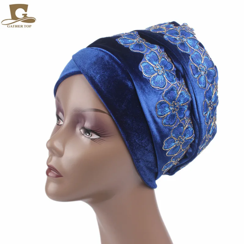 Wholesales Nigerian Turban Women Fashion Hijab 3D flower embroidery Turban Head Wrap Scarf Tie Extra Long Velvet Turban
Wholesales Nigerian Turban Women Fashion Hijab 3D flower embroidery Turban Head Wrap Scarf Tie Extra Long Velvet Turban