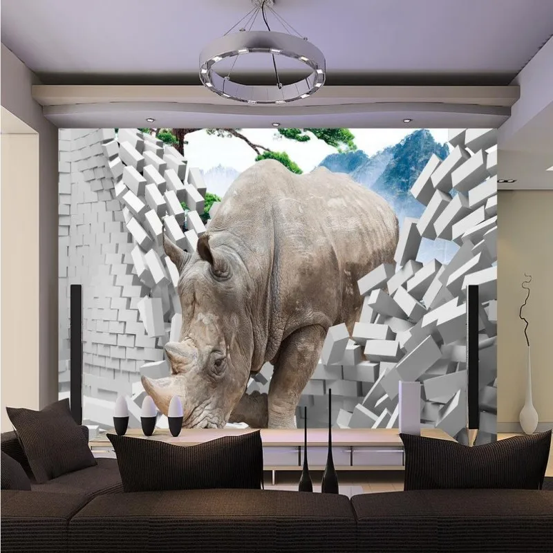 Custom wallpaper Poqiang pitch Rhino 3D Photo wallpaper the living room backdrop room decorative painting Beibehang
Custom wallpaper Poqiang pitch Rhino 3D Photo wallpaper the living room backdrop room decorative painting Beibehang
