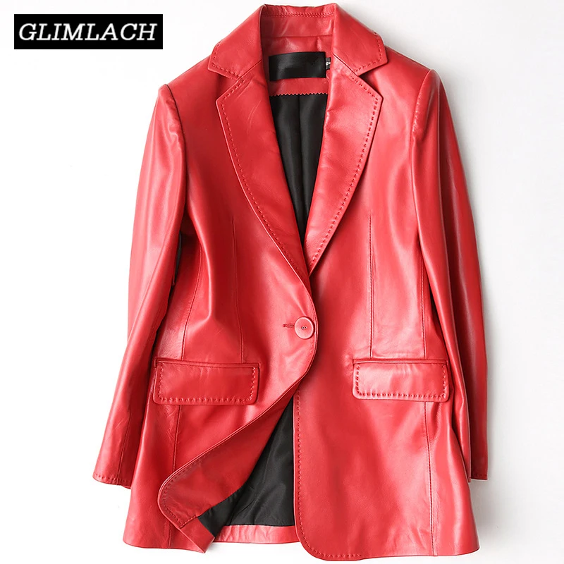 New Office Lady Soft Sheepskin Blazer Jacket Women Genuine Leather Coat Red Black Luxury Real Leather Suit Jacket Female Clothes
New Office Lady Soft Sheepskin Blazer Jacket Women Genuine Leather Coat Red Black Luxury Real Leather Suit Jacket Female Clothes
