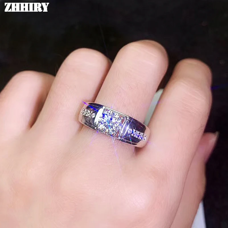 ZHHIRY Genuine Moissanite 925 Sterling Silver Ring For Women Or Men 1ct 6.5mm D VVS Round Cut Gemstone Fine Jewelry
ZHHIRY Genuine Moissanite 925 Sterling Silver Ring For Women Or Men 1ct 6.5mm D VVS Round Cut Gemstone Fine Jewelry