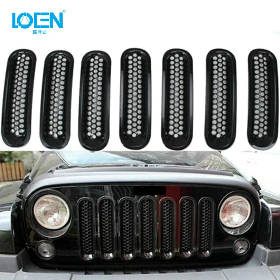 7 шт., автомобильные вставки для переднего гриля, для Jeep Wrangle Rubicon Sahara JK 2007-2015
7 шт., автомобильные вставки для переднего гриля, для Jeep Wrangle Rubicon Sahara JK 2007-2015