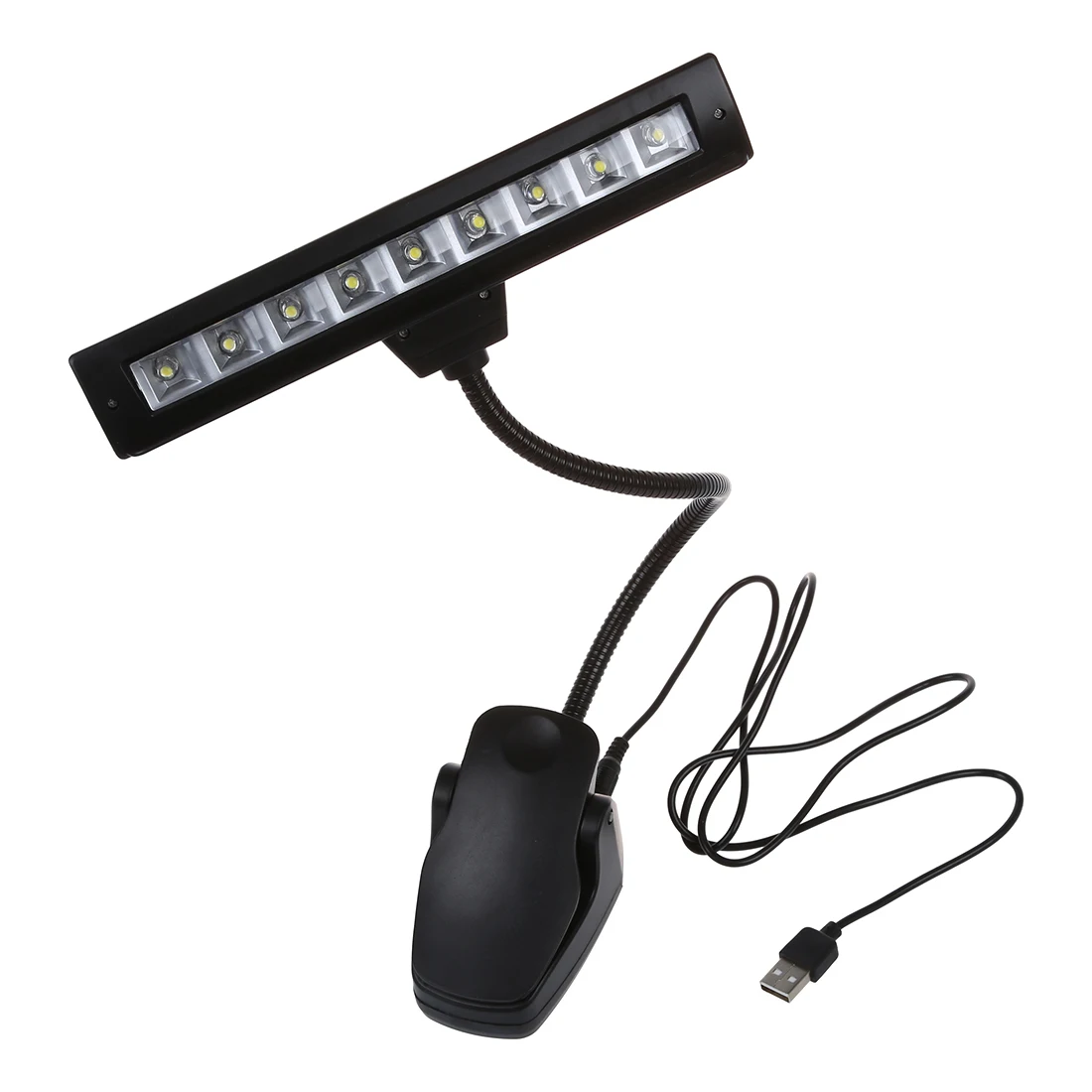 Фото R-999 9 Светодиодный светильник для чтения с USB зажимом белый офисного стола - купить