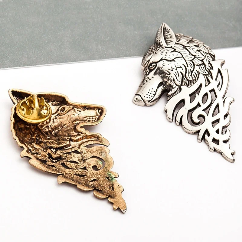 Collar Suit Buckle Retro Brooch Jewelry Domineering Pins Breastpin Head Men's Sale Pin Wolf | Украшения и аксессуары