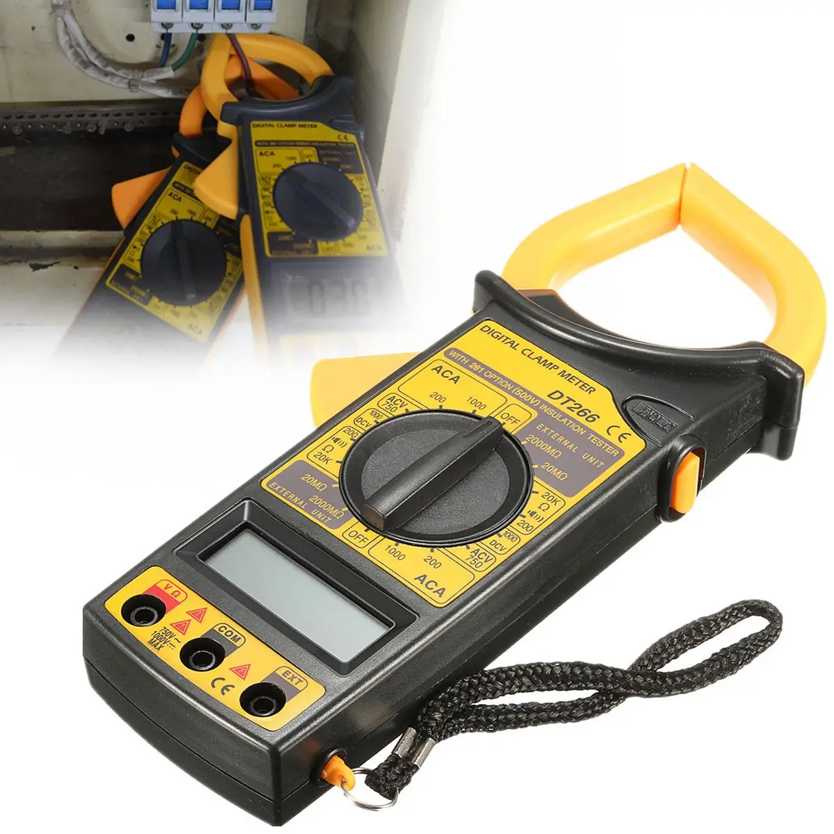 DT266 Electric LCD Digital Multimeter Clamp Meter AC/DC Current Voltage Tester Auto Range Pincers Voltmeter Ammeter Volt Tester
DT266 Electric LCD Digital Multimeter Clamp Meter AC/DC Current Voltage Tester Auto Range Pincers Voltmeter Ammeter Volt Tester