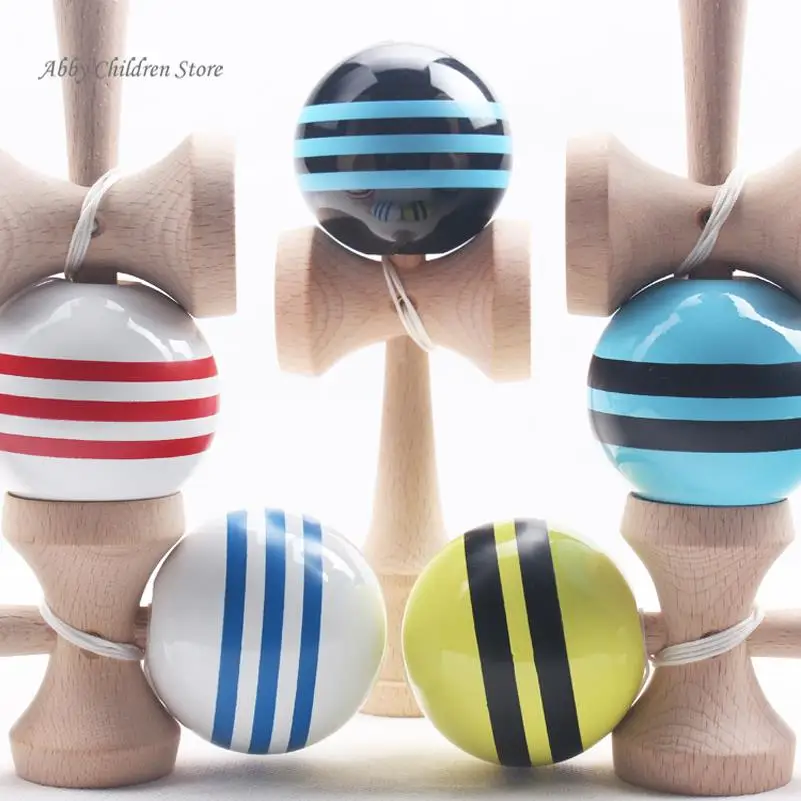 18.5 см Полосатый Kendama красочная роспись Развивающие деревянные Игрушечные
