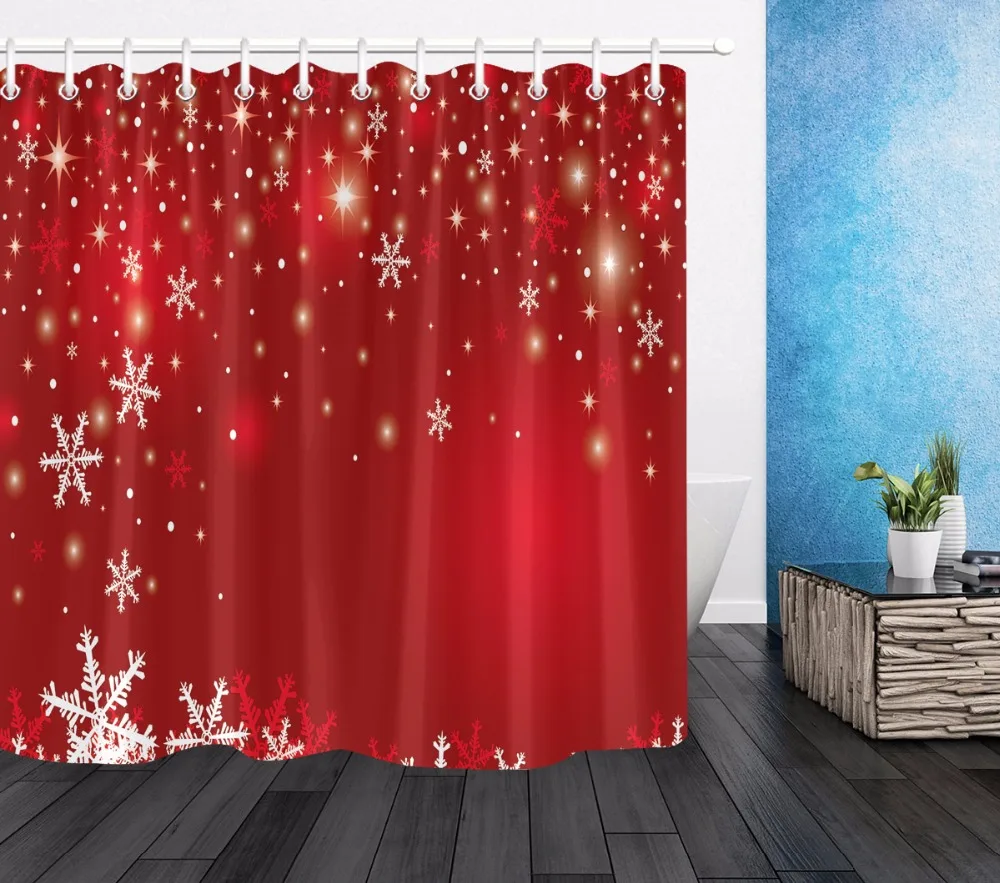 White Snowflake Red Shower Curtain Luxury Bathroom Waterproof Mildew Resistant Extra Long Polyester Fabric for Art Bathtub Decor
White Snowflake Red Shower Curtain Luxury Bathroom Waterproof Mildew Resistant Extra Long Polyester Fabric for Art Bathtub Decor