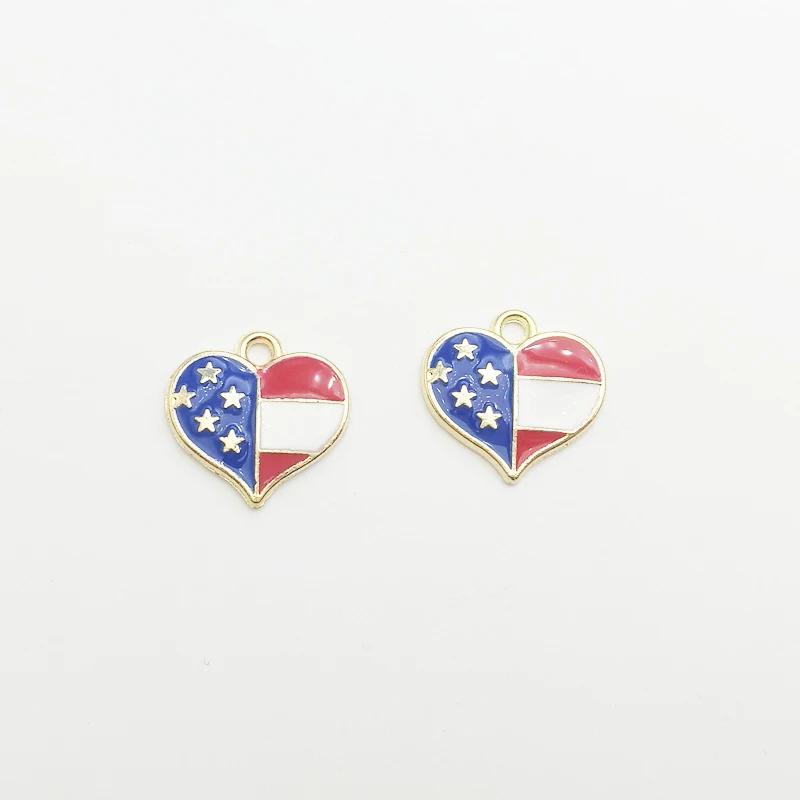 30pcs/lot New Arrival Heart Shape Stars Flag Charms 16*16mm Oil Drop Pendant fit for bracelet DIY Fashion Jewelry Accessories
30pcs/lot New Arrival Heart Shape Stars Flag Charms 16*16mm Oil Drop Pendant fit for bracelet DIY Fashion Jewelry Accessories