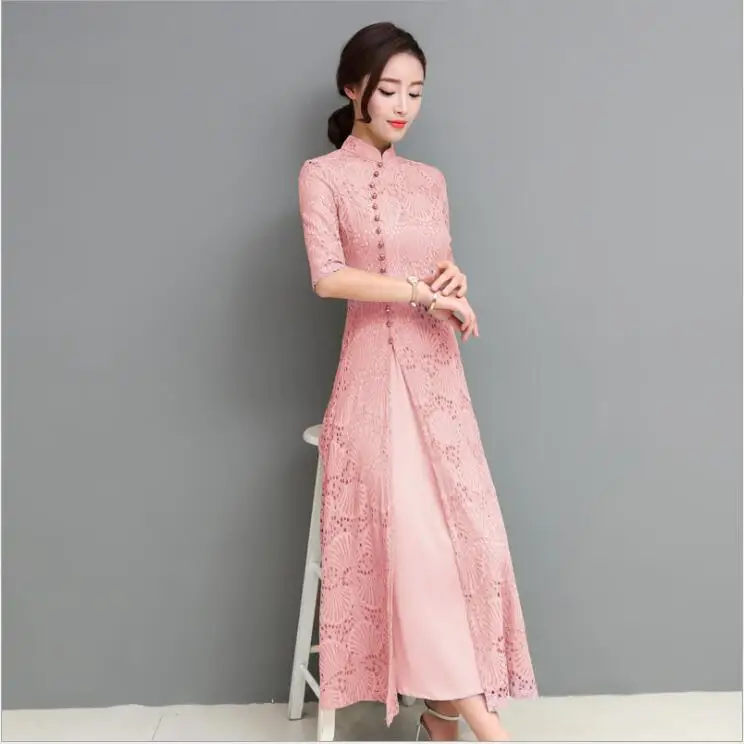 Summer Autumn Vietnam AoDai women elegant retro chinese traditional dress silk cotton cheongsam lady wedding casual design qipao
Summer Autumn Vietnam AoDai women elegant retro chinese traditional dress silk cotton cheongsam lady wedding casual design qipao