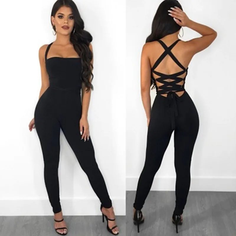 Sexy Bondage Women Jumpsuit Slim Skinny Solid Color Bodysuit Cross Hollow Out Lady Overall Bodysuit
Sexy Bondage Women Jumpsuit Slim Skinny Solid Color Bodysuit Cross Hollow Out Lady Overall Bodysuit