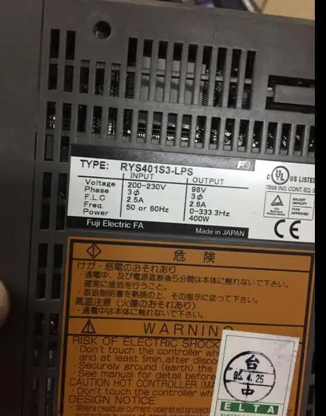 Servo drive RYS401S3-LPS , USED, 90% appearance new ,3 months warranty , in stock free shipping
Servo drive RYS401S3-LPS , USED, 90% appearance new ,3 months warranty , in stock free shipping