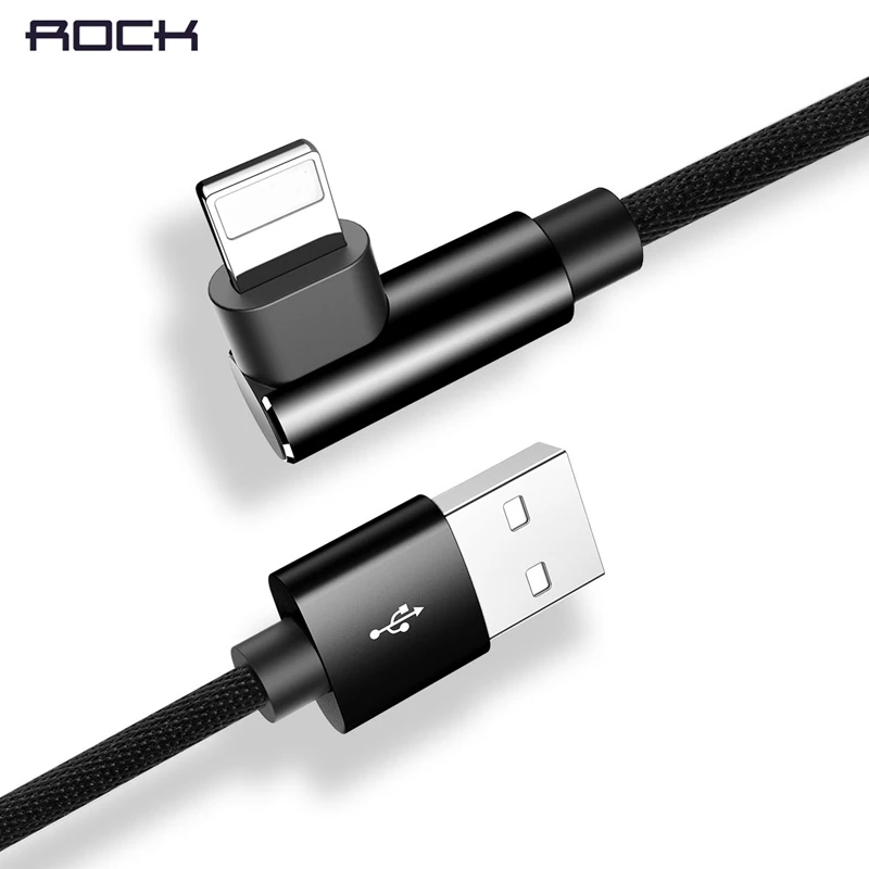 ROCK Double L гибкий металлический usb-кабель для зарядки iPhone X 8 7 6 plus 2.1A зарядное