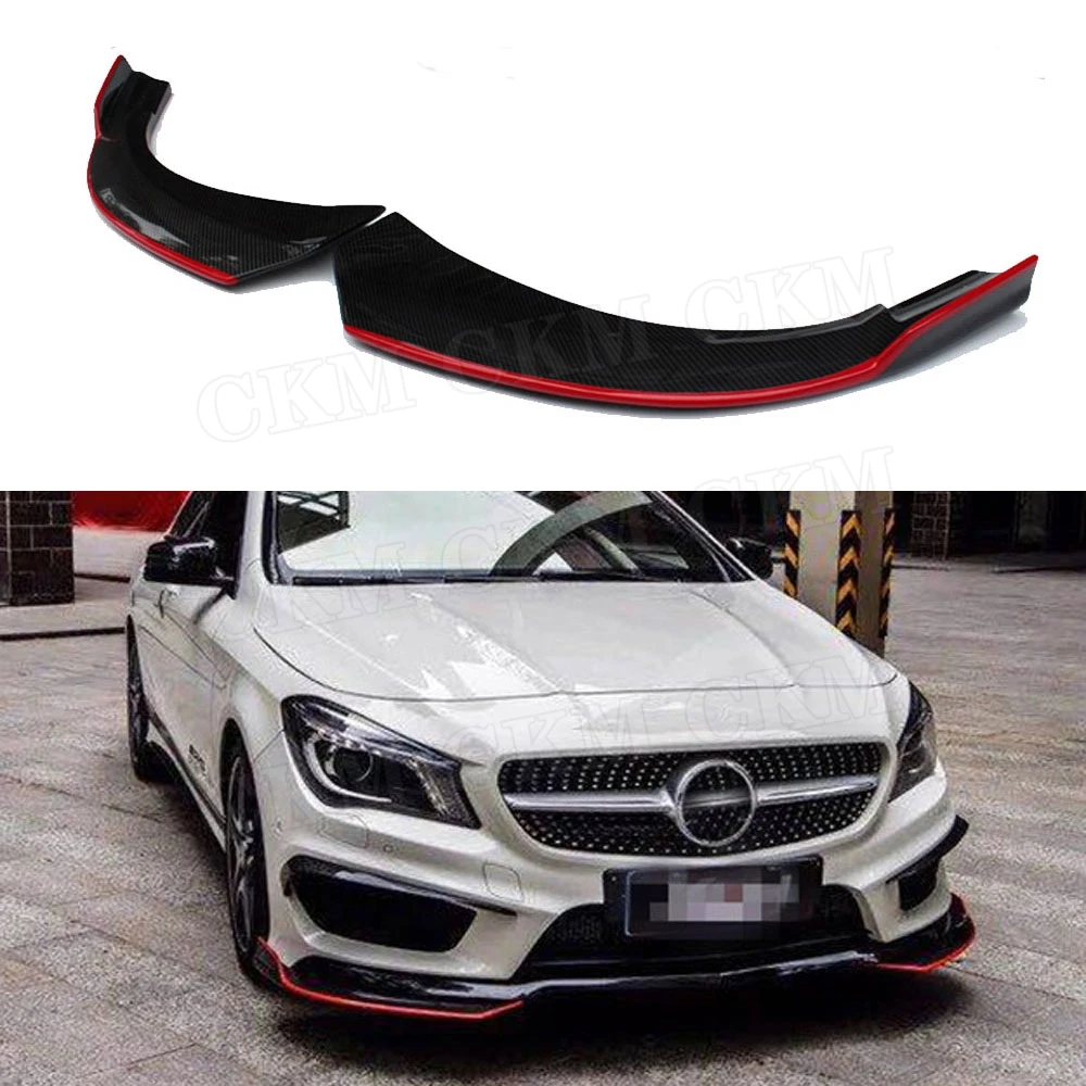 Углеродное волокно/FRP неокрашенные Передние Губы разветвители для Benz CLA Class W117 C117