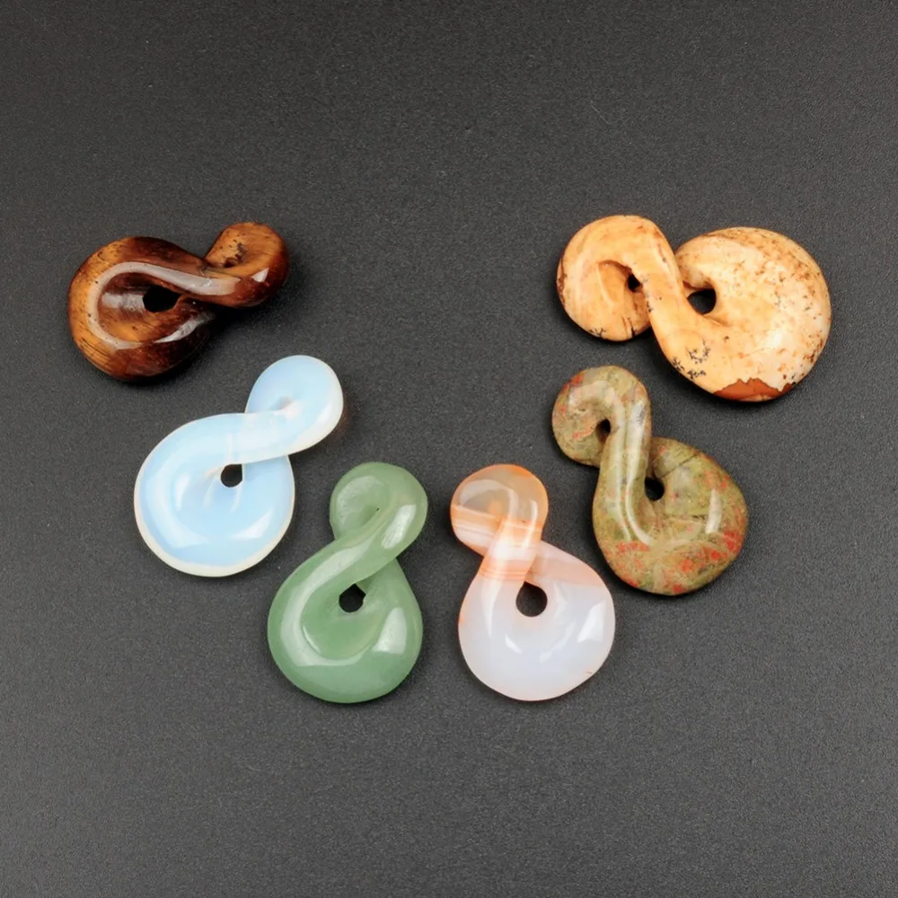Wholesale Dalmatine Handmade Gift Crystal Charm Twisted 8 Shape Jewelry Natural Stone Minimalist Infinity Pendants Free Shipping
Wholesale Dalmatine Handmade Gift Crystal Charm Twisted 8 Shape Jewelry Natural Stone Minimalist Infinity Pendants Free Shipping