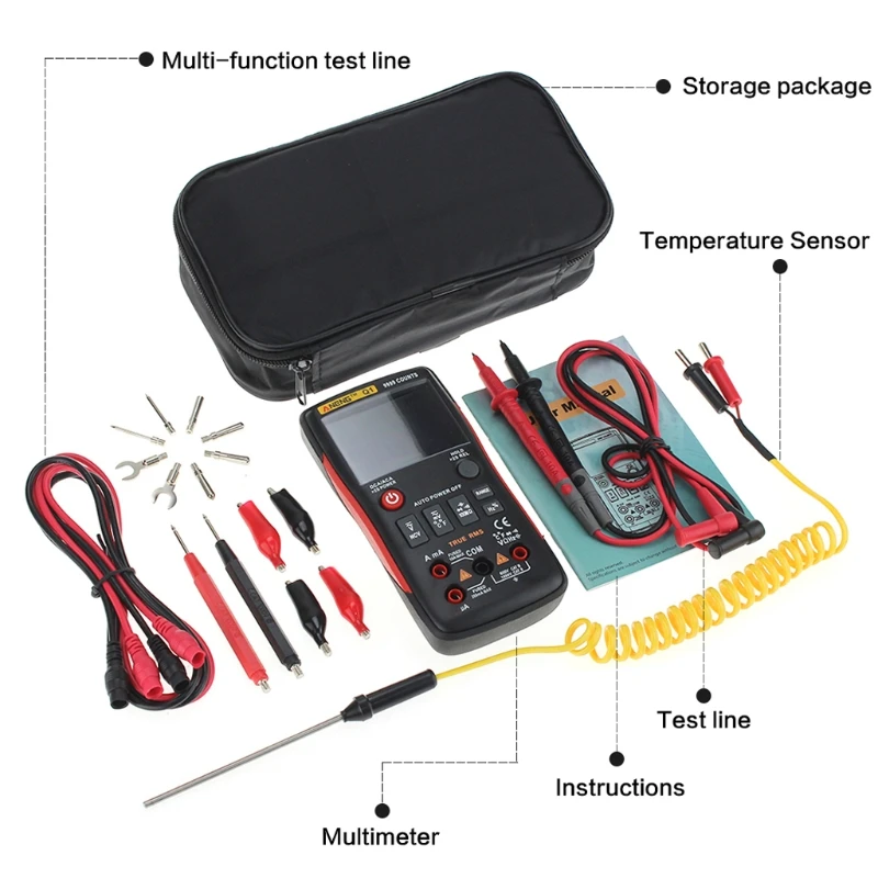 Profesional Q1 True-RMS Digital Multimeter analogico multimetro esr meter mastech Auto Button 9999 Count Analog Bar Graph Tester
Profesional Q1 True-RMS Digital Multimeter analogico multimetro esr meter mastech Auto Button 9999 Count Analog Bar Graph Tester