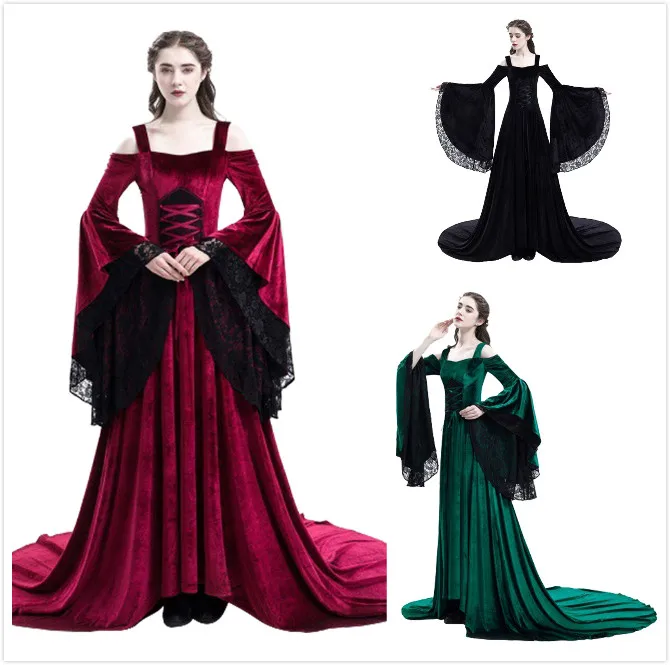 Средневековый в винтажном стиле; Кружевное платье с открытыми плечами платье костюм эпохи Возрождения элегантное платье в пол Длина женски...
Средневековый в винтажном стиле; Кружевное платье с открытыми плечами платье костюм эпохи Возрождения элегантное платье в пол Длина женски...