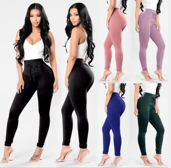 Fashion Black Pencil Pants Women High Waist Slim Stretch Fitness Leggings Ladies Girl Lacing Up Stylish Sexy Trousers
Fashion Black Pencil Pants Women High Waist Slim Stretch Fitness Leggings Ladies Girl Lacing Up Stylish Sexy Trousers