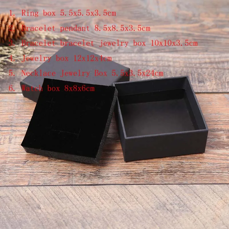 2019 Новинка 20 шт./лот черная крафт-бумага коробки для украшений подарочная