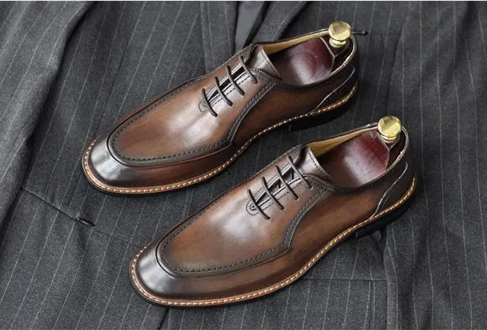 Handmade dress shoes men genuine leather lace up smart casual shoes seams mix colour low heel breathable vintage oxfords
Handmade dress shoes men genuine leather lace up smart casual shoes seams mix colour low heel breathable vintage oxfords
