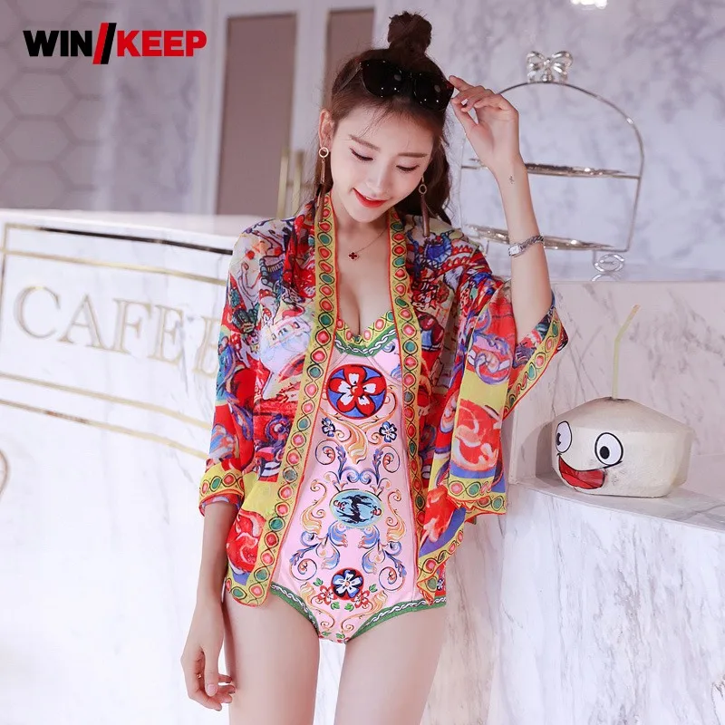 New Sexy Women Flower Printed One Piece Swimwear Swimming Beach Wear Swim Female Swimsuit Underwire Padded Push Up Swimsuits
New Sexy Women Flower Printed One Piece Swimwear Swimming Beach Wear Swim Female Swimsuit Underwire Padded Push Up Swimsuits