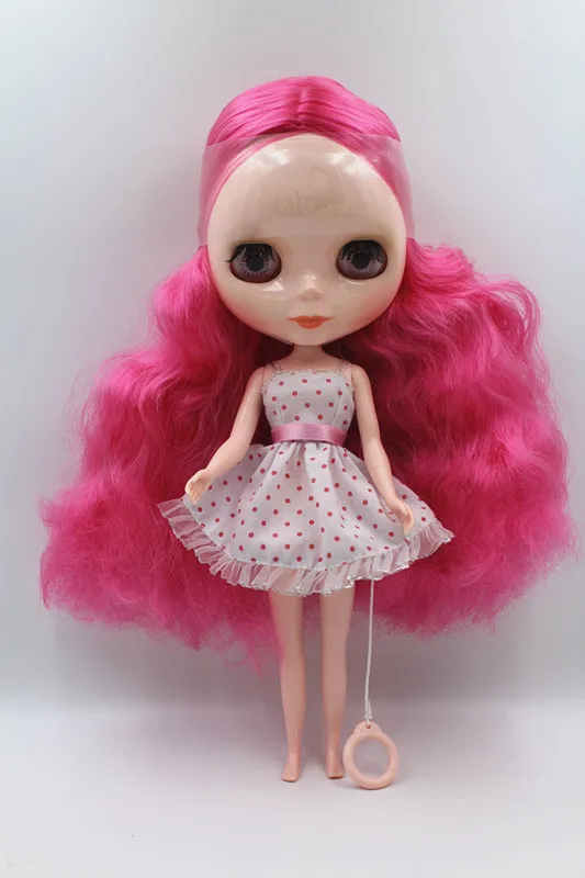 Фото Специальная цена кукла розовая красная кудрявая Blygirl Blyth обычное тело 7 суставов