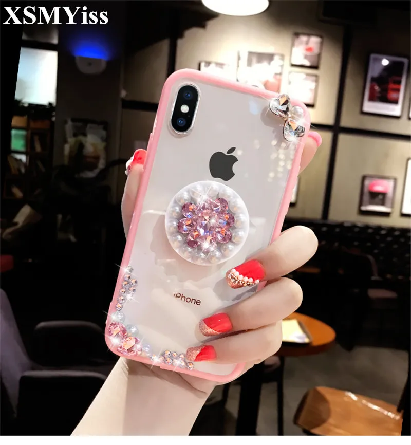 Fashion Bling Pearl Diamond Airbag Bracket Holder Phone Case For iphone 11 12 13 Pro Max X XS MAX For iPhone 6S 7 8 PLUS Cover
Fashion Bling Pearl Diamond Airbag Bracket Holder Phone Case For iphone 11 12 13 Pro Max X XS MAX For iPhone 6S 7 8 PLUS Cover