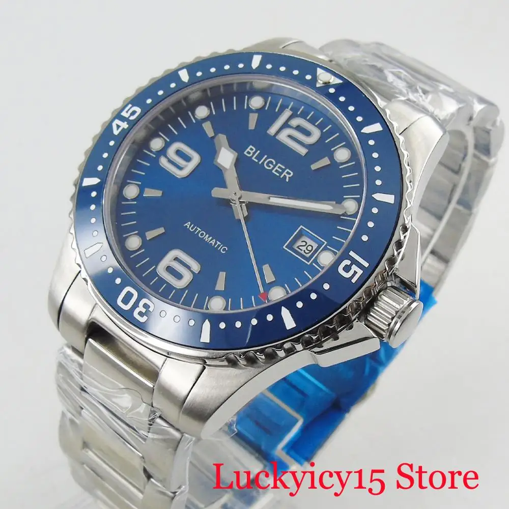 BLIGER Brand Luxury Mechanical Men Watch Blue Dial MIYOTA Movement Date Window Steel Band Rotating Bezel
BLIGER Brand Luxury Mechanical Men Watch Blue Dial MIYOTA Movement Date Window Steel Band Rotating Bezel