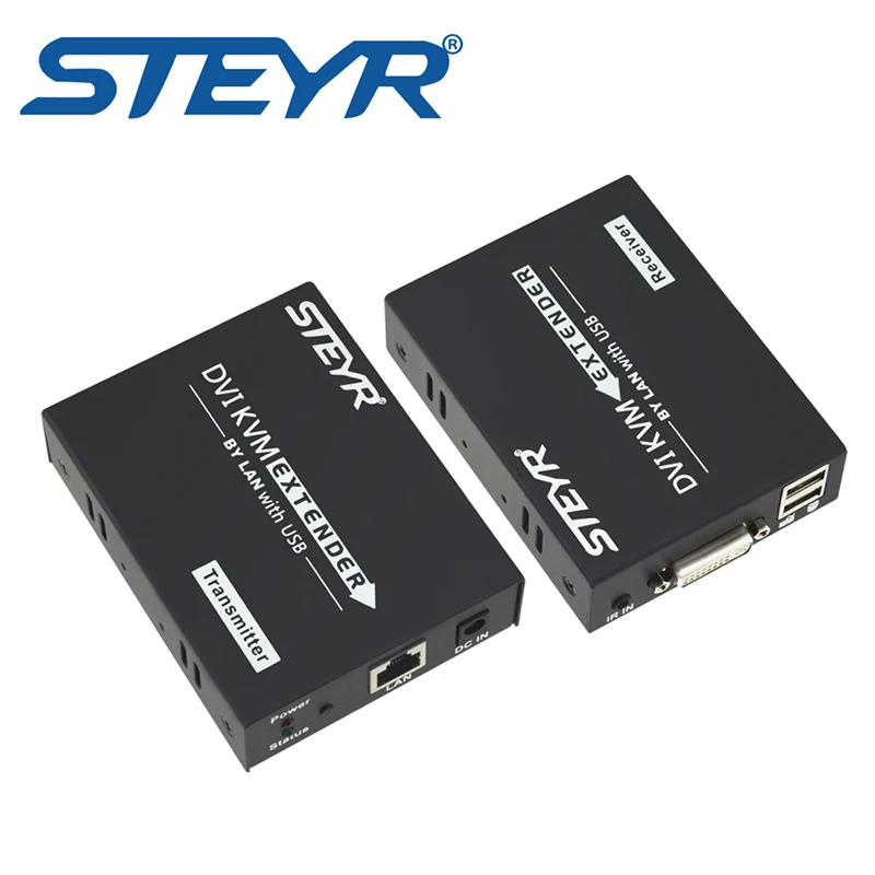 Steyr 395ft DVI USB KVM extender по rj45 cat5e/6 сплиттер 120 м Extender 1080 P 3D Клавиатура Мышь ИК передатчик
