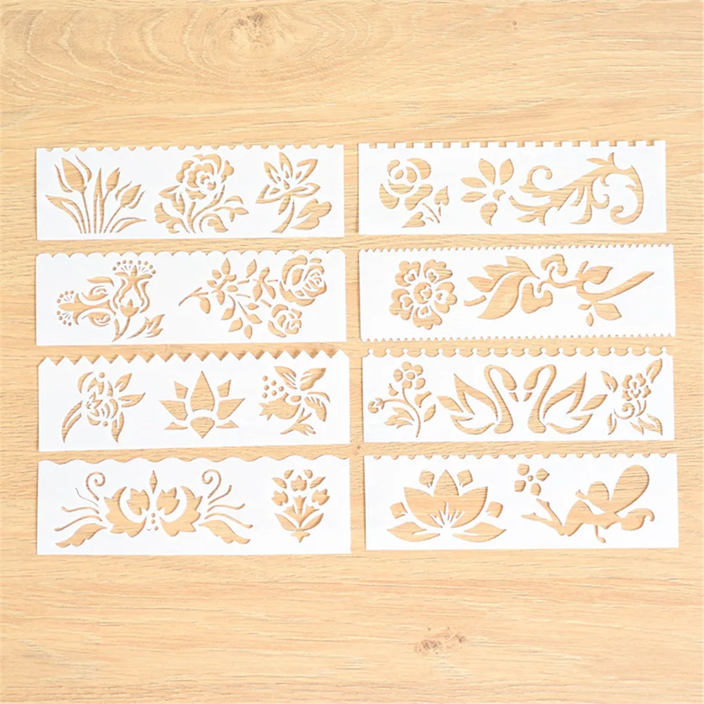 8pc 5.5x18.3 cm Charms Flowers Layering Stencils For Walls Painting Scrapbooking Stamp Album Decor Embossing Paper Card Template
8pc 5.5x18.3 cm Charms Flowers Layering Stencils For Walls Painting Scrapbooking Stamp Album Decor Embossing Paper Card Template