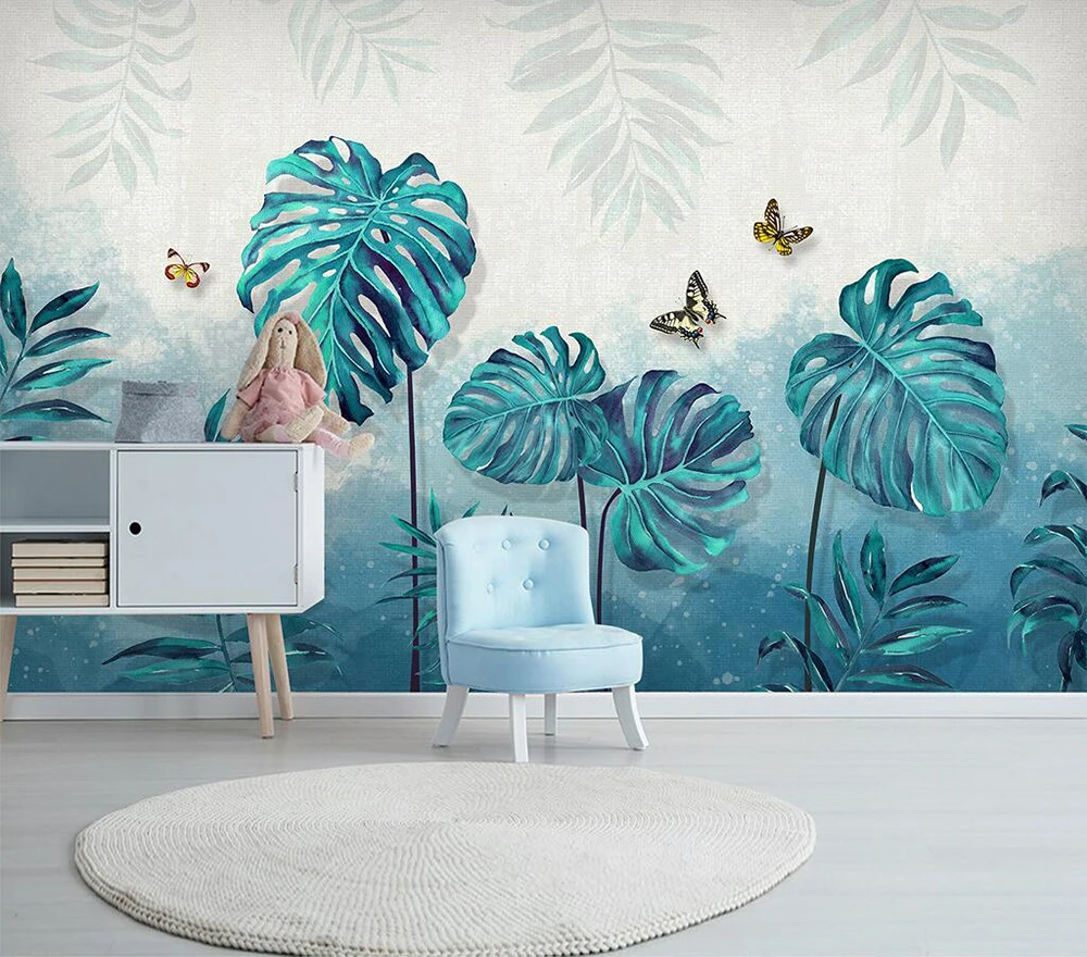 Decorative wallpaper Small fresh green leaves watercolor style background wall painting
Decorative wallpaper Small fresh green leaves watercolor style background wall painting